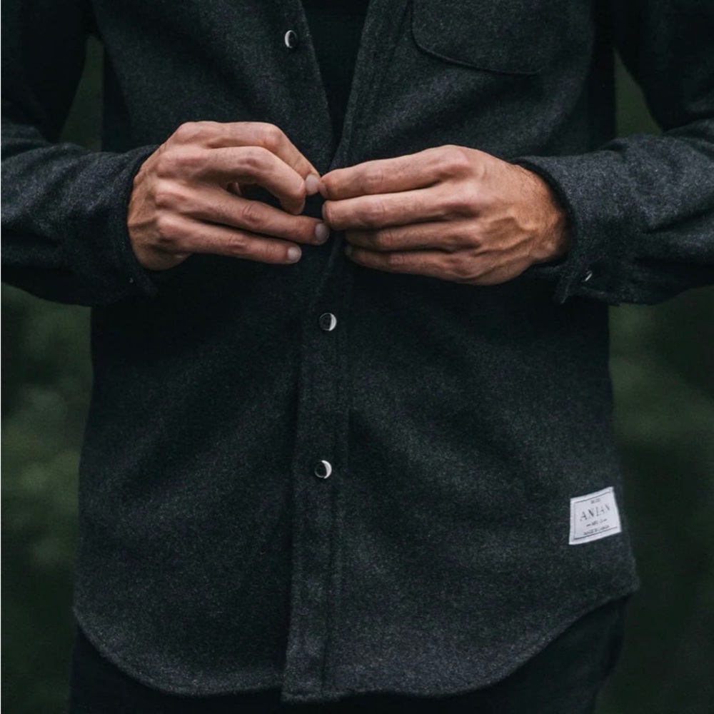 ANIÁN Modern Melton Wool Shirt